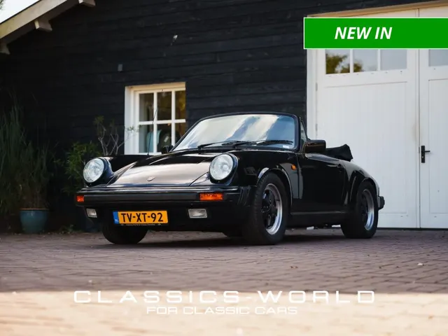 Porsche 911 Carrera 3.2 Cabriolet – European Delivery – Black on Black 1984